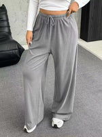 Full Size Drawstring Wide Leg Pants Plus Size