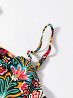 Floral Print Thin Straps High Waist Maxi Dress - Ladyez