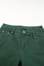 Crossed Waist Raw Hem Shift Jeans