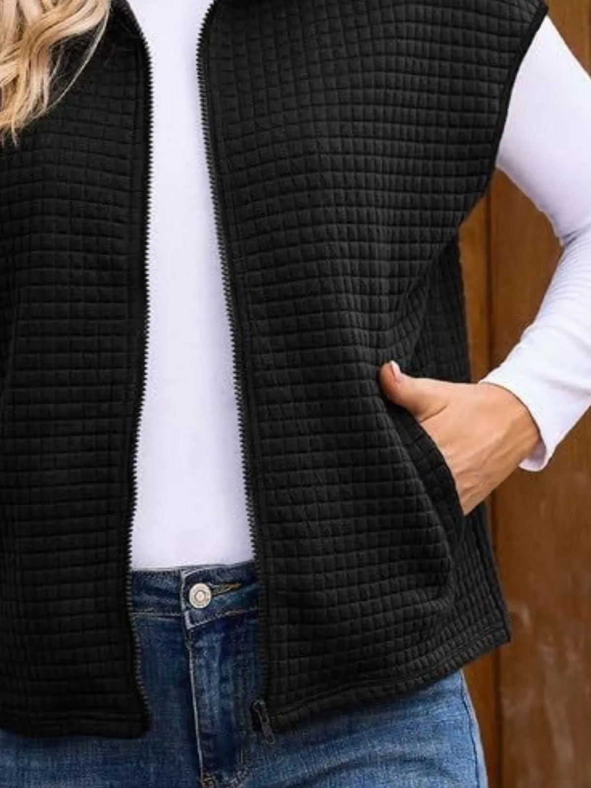 Zip-Up Vest Coat
