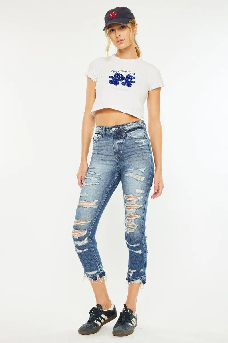 Kancan Distressed High Rise Skinny Jeans - Ladyez