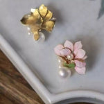 Flower Pearl Stud Earrings