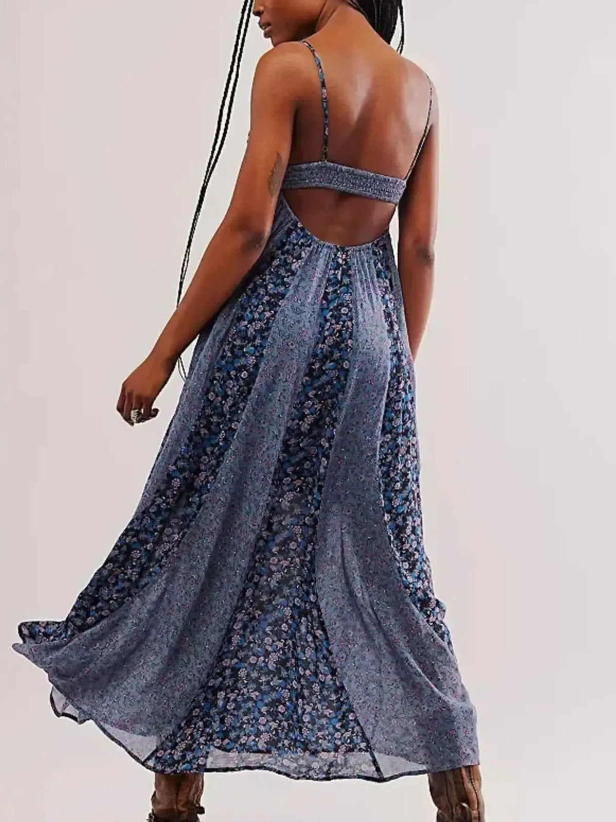 Floral V-Neck Maxi Cami Dress - Ladyez