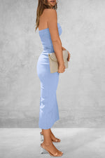 Slit Tube Midi Dress - Ladyez