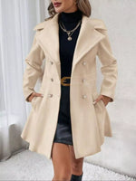 Double-Breasted Wool Blend Coat