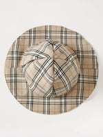 Children's Hat and Plaid Short Sleeve One-Piece Romper