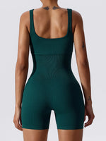 Basic Bae Ribbed Sleeveless Active Romper - Ladyez