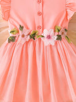 Children's Floral Ruffle Sleeve Dress