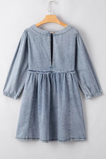 Vintage Wash Denim Dress with Pockets