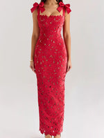 Slit Tie Shoulder Maxi Dress