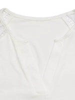Lace Sleeve Notched Top