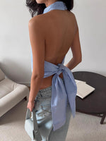 Striped Halter Neck Cami