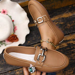 Buckle Decor Round Toe Slip-Ons
