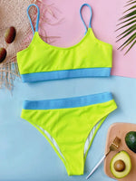 Scoop Neck Spaghetti Strap Two-Piece Swim Set - Ladyez