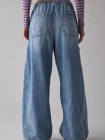 Drawstring Waist Cargo Jeans