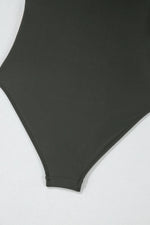 Color Block Padded Square Neck One Piece Swimsuit - Ladyez