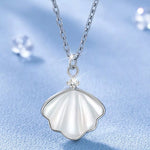 925 Sterling Silver Zircon Shell Necklace