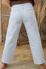 Striped Barrel Leg Jeans