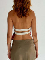 Backless Printed Halter Neck Tank