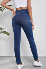 High Waist Skinny Jeans with Pockets