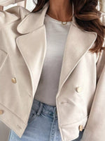 Double-Breasted Lapel Collar Jacket
