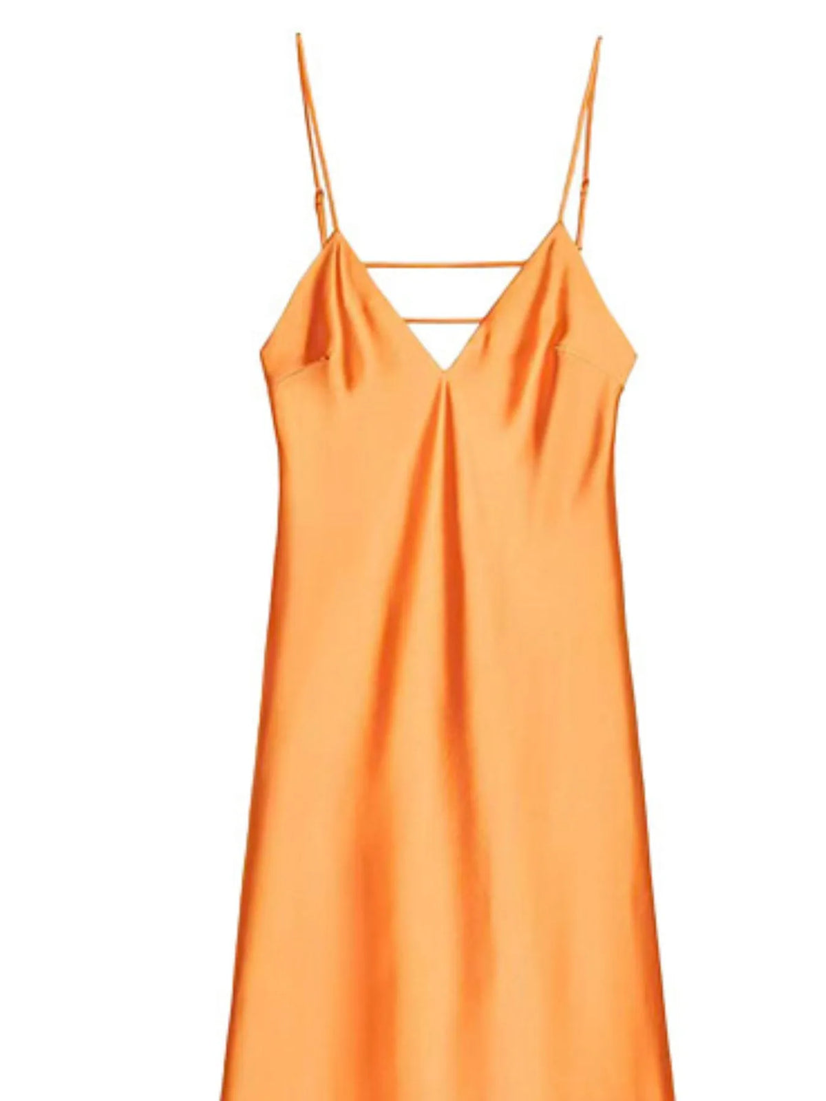Satin V-Neck Cami Dress - Ladyez