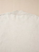Flower Stitching Mock Neck Sweater