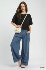 Umgee Stone Washed Wide Leg Pants