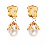 18K Gold-Plated Synthetic Pearl Drop Earrings