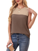 Color Block Round Neck Tank