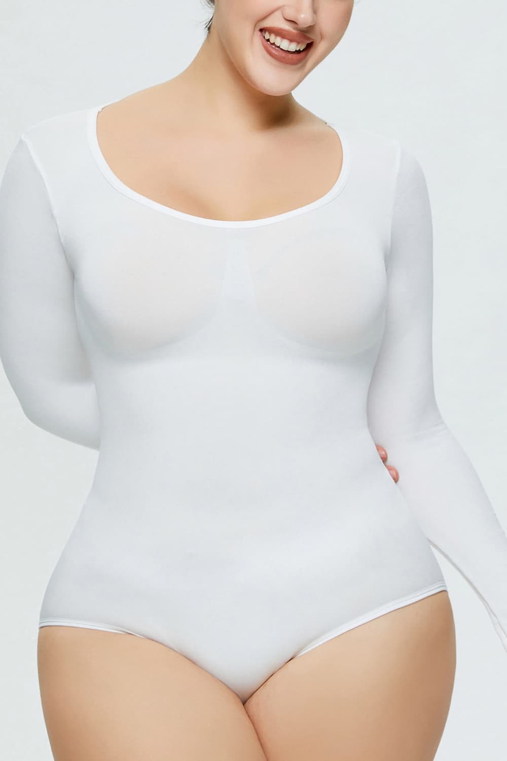 Long Sleeve Shaping Bodysuit - Ladyez