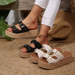 Double Buckle Platform Sandals