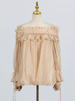 Ruffle Off-Shoulder Flounce Sleeve Blouse