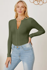Zip Up Long Sleeve Bodysuit - Ladyez