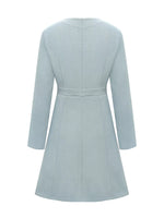 A-Line Decor Button Long Sleeve Dress