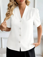 V-Neck Button-Down Shirt