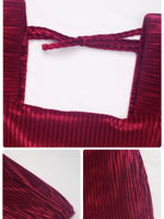 Velvet Square Neck Long Sleeve Dress