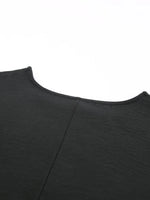 Round Neck Three-Quarter Sleeve Blouse