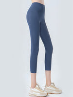Wide Waistband Cropped Sports Leggings - Ladyez