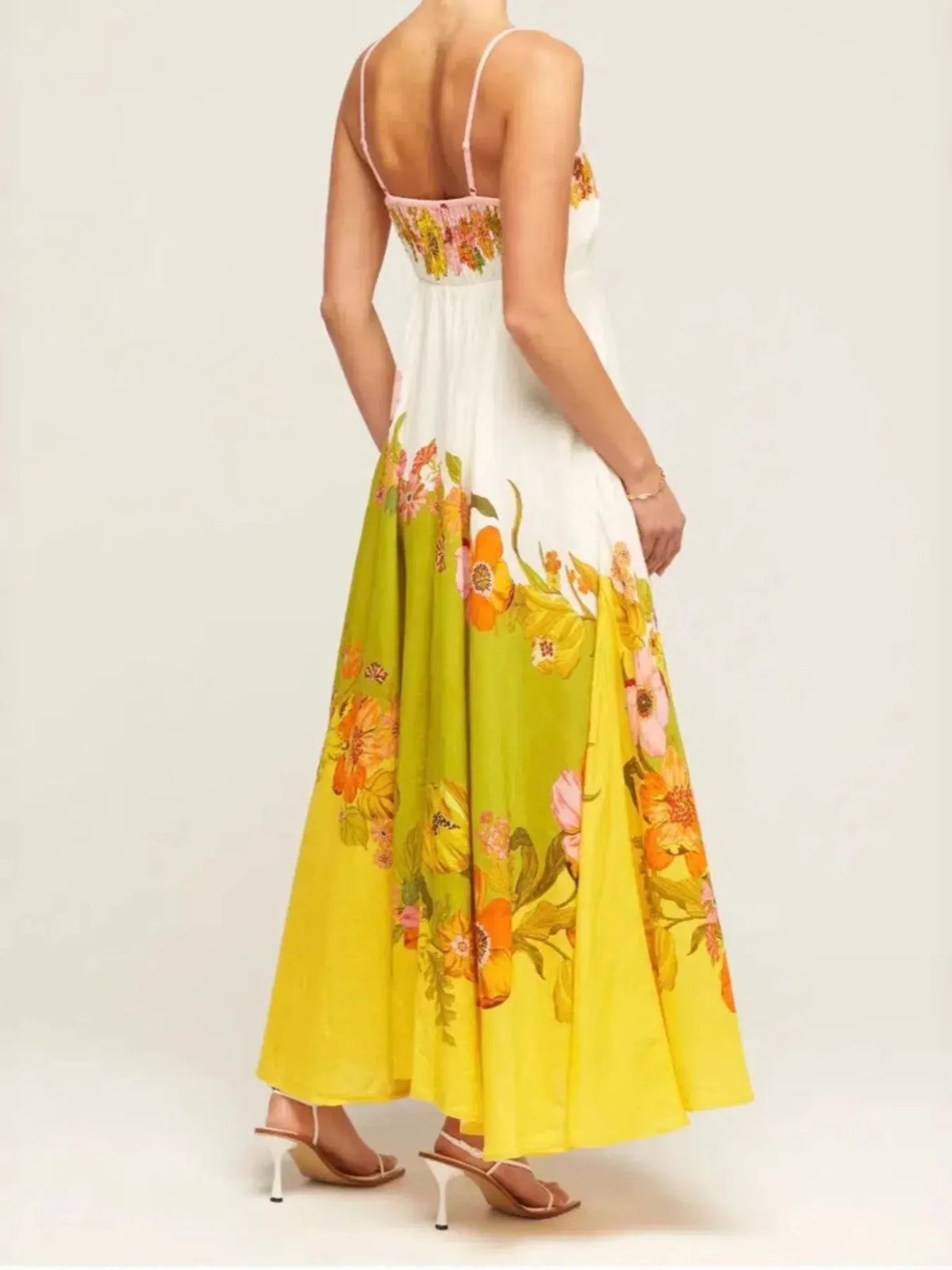 Tropical Floral Gradient Maxi Cami Dress - Ladyez