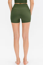 Slim Fit Wide Waistband Sports Shorts - Ladyez