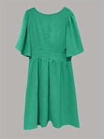 V-Neck Flutter Sleeve Summer Dress