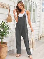 V-Neck Spaghetti Strap Jumpsuit - Ladyez