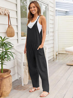 V-Neck Spaghetti Strap Jumpsuit - Ladyez