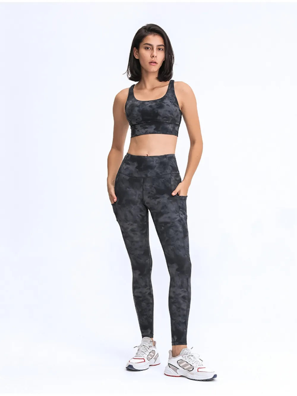 Millennia Wide Waistband Leggings with Pockets - Ladyez