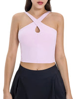 Millennia Crisscross Grecian Neck Active Cami - Ladyez