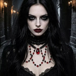 Gothic Vampire Beaded Teardrop Necklace