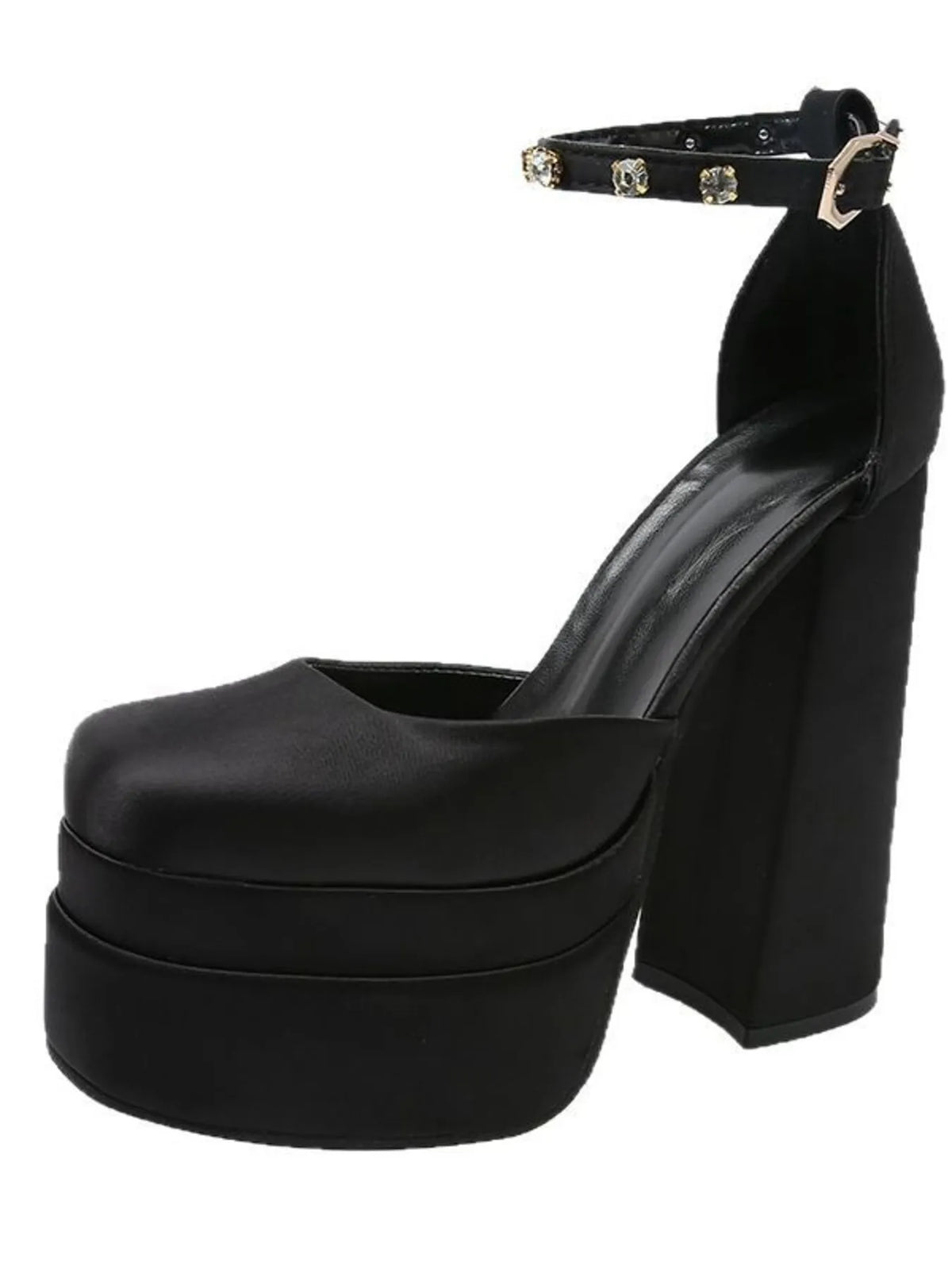 Platform High Heel Ankle Strap Pumps - Ladyez