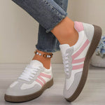Striped Lace-Up Casual Sneakers