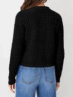 Textured Knit Button-Front Cardigan